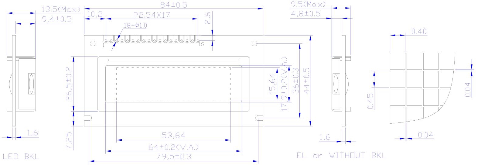 PGM12232A-Outline Dimension